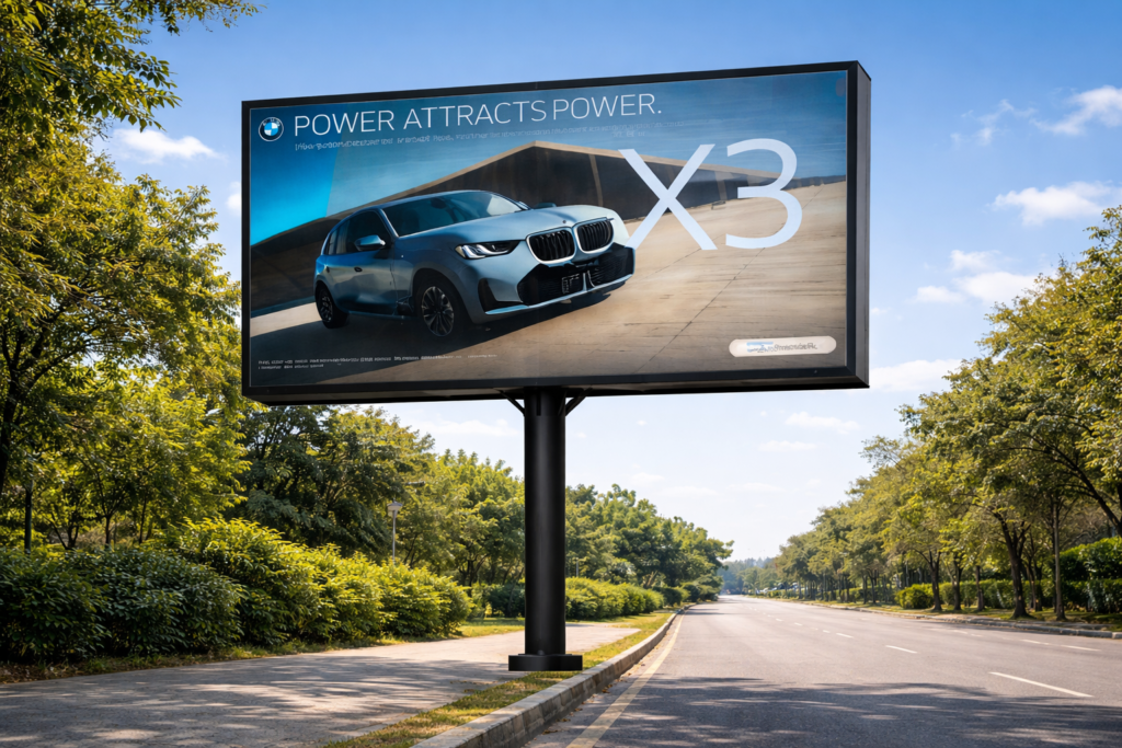 BMW X3 advertisement on billboard